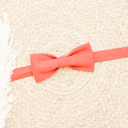 Adjustable Bowtie - Wine Red Linen