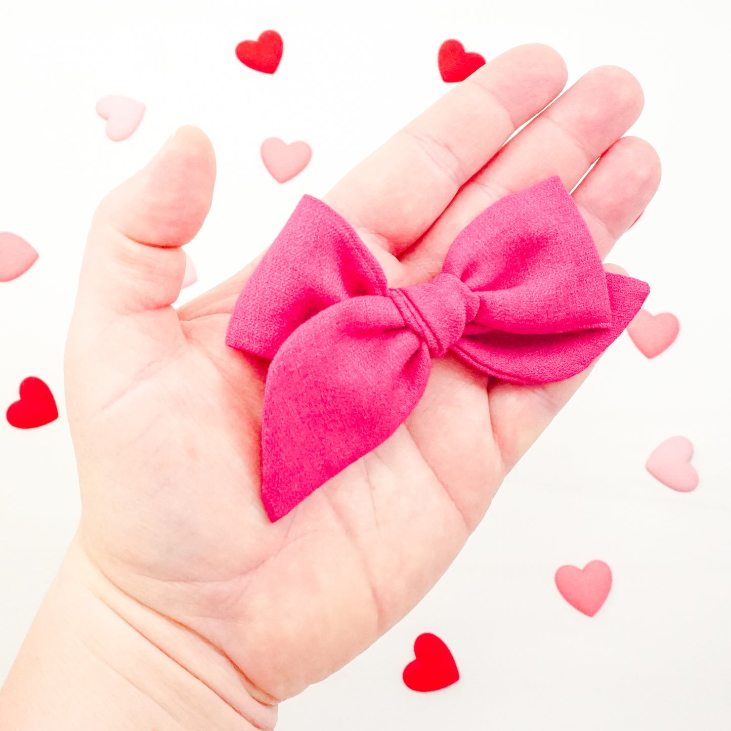 Handtied Fabric Bow - Berry