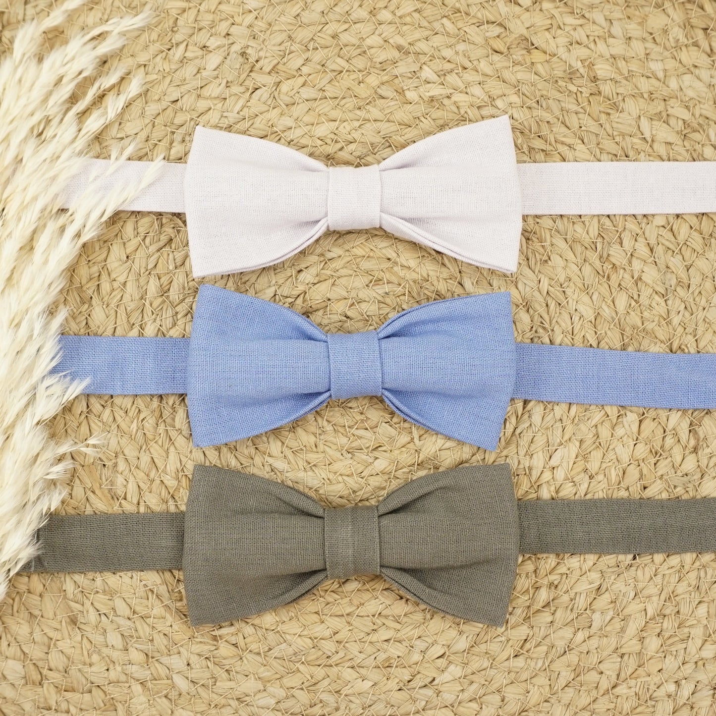 Adjustable Bowtie - Pepper Brown Linen