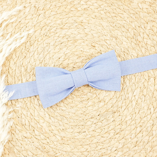Adjustable Bowtie - Periwinkle Blue Linen