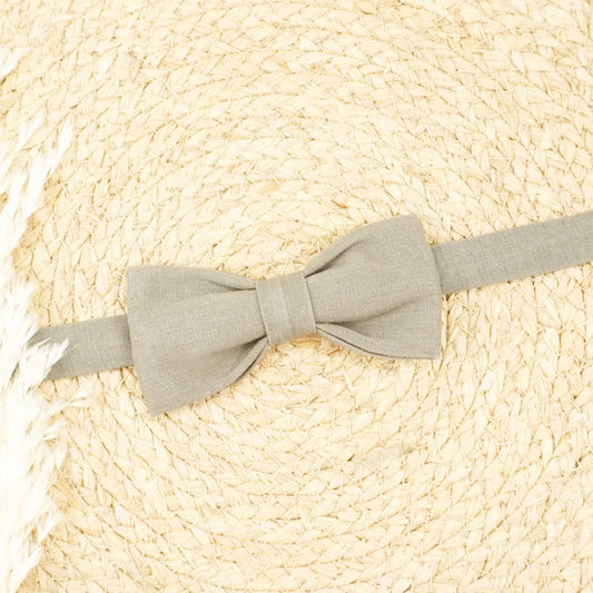 Adjustable Bowtie - Pepper Brown Linen