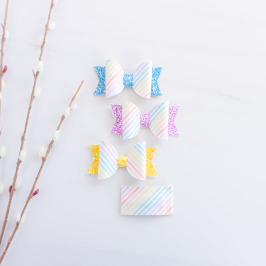 Rainbow Stripe - Mini Belle Bows and Oh Snap! Clips