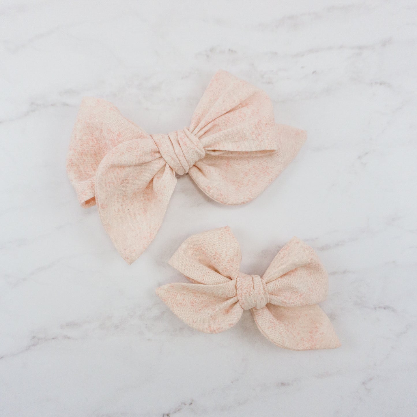 Handtied Fabric Bow - Blush Speckle