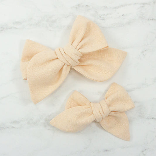 Handtied Fabric Bow - Essex Linen - Lingere