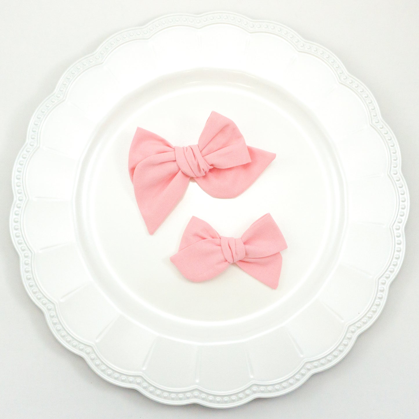 Handtied Fabric Bow - Light Pink