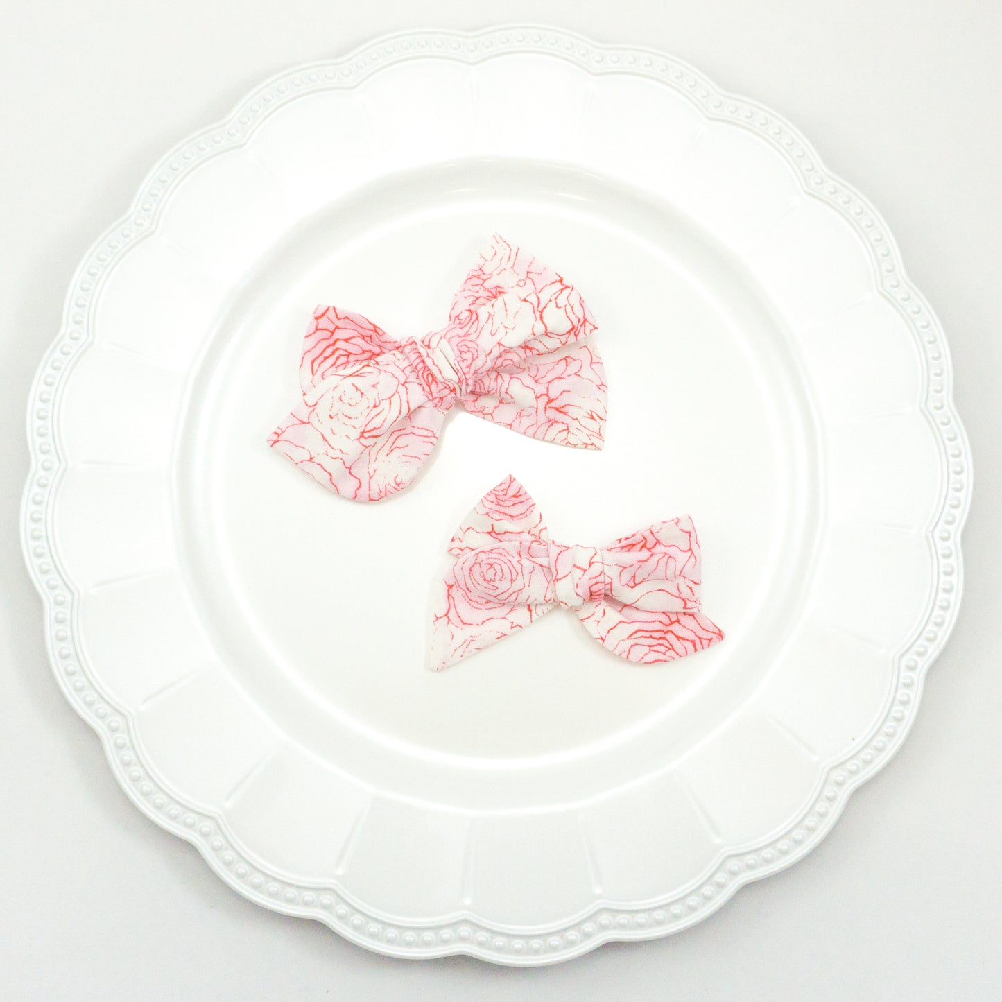 Handtied Fabric Bow - Pink Floral