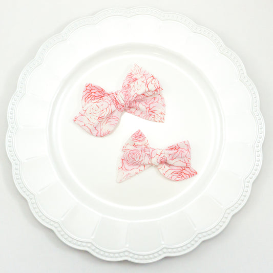 Handtied Fabric Bow - Pink Floral