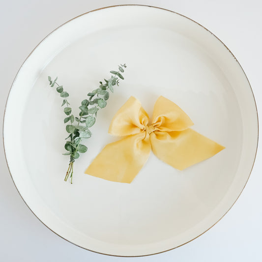 Handtied Silk Bows - Mustard Yellow