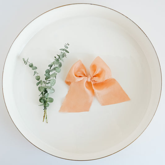 Handtied Silk Bows - Bronzed Coral