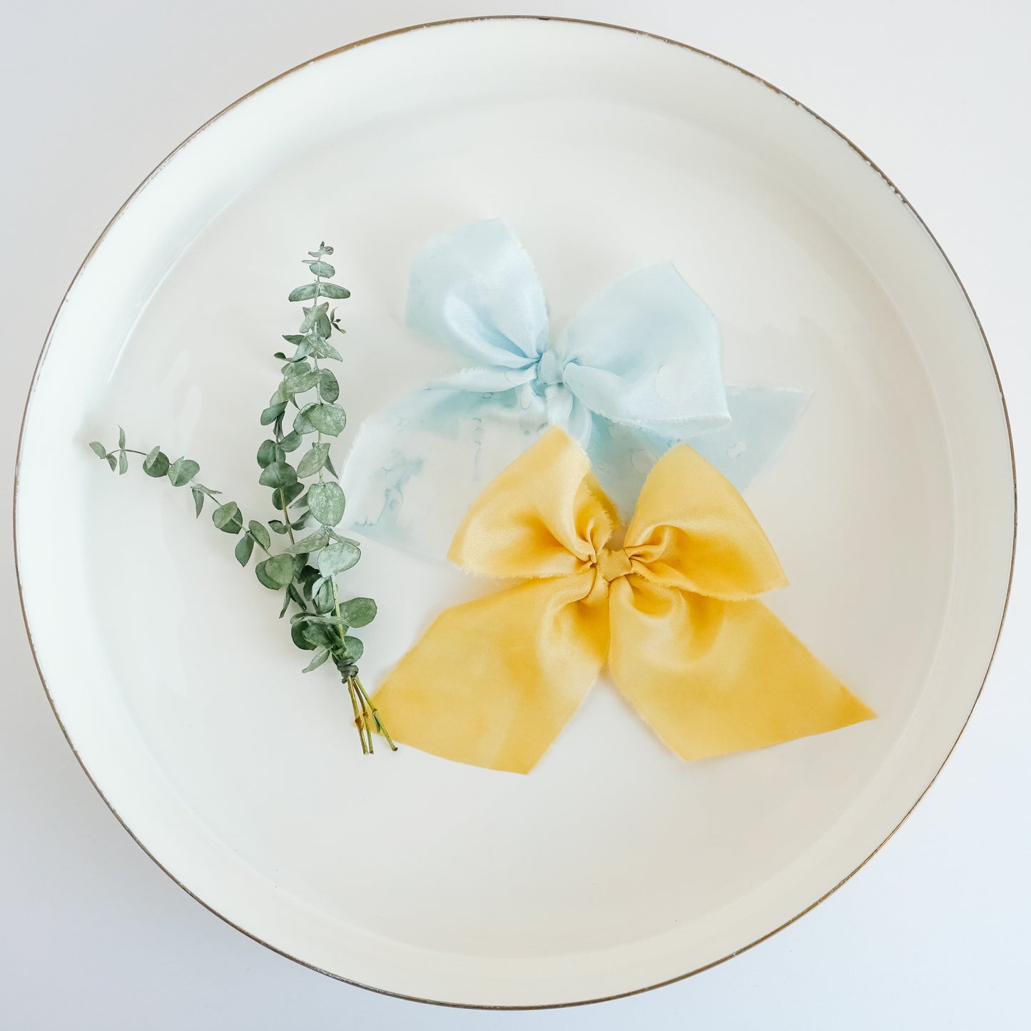Handtied Silk Bows - Mustard Yellow