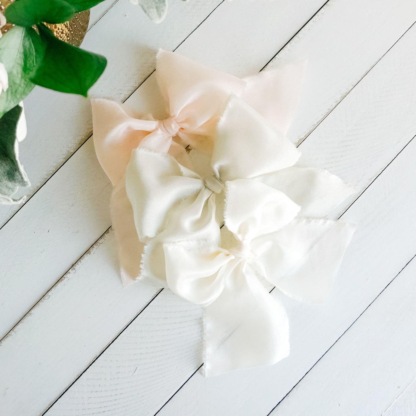 Handtied Silk Bows - Light Sage Green