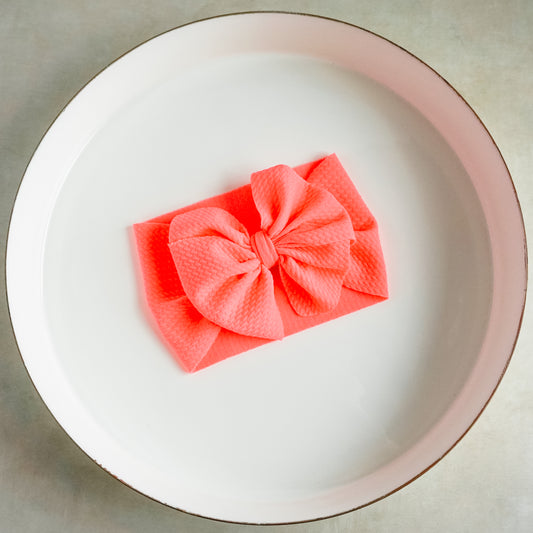 Messy Headwrap - Neon Coral