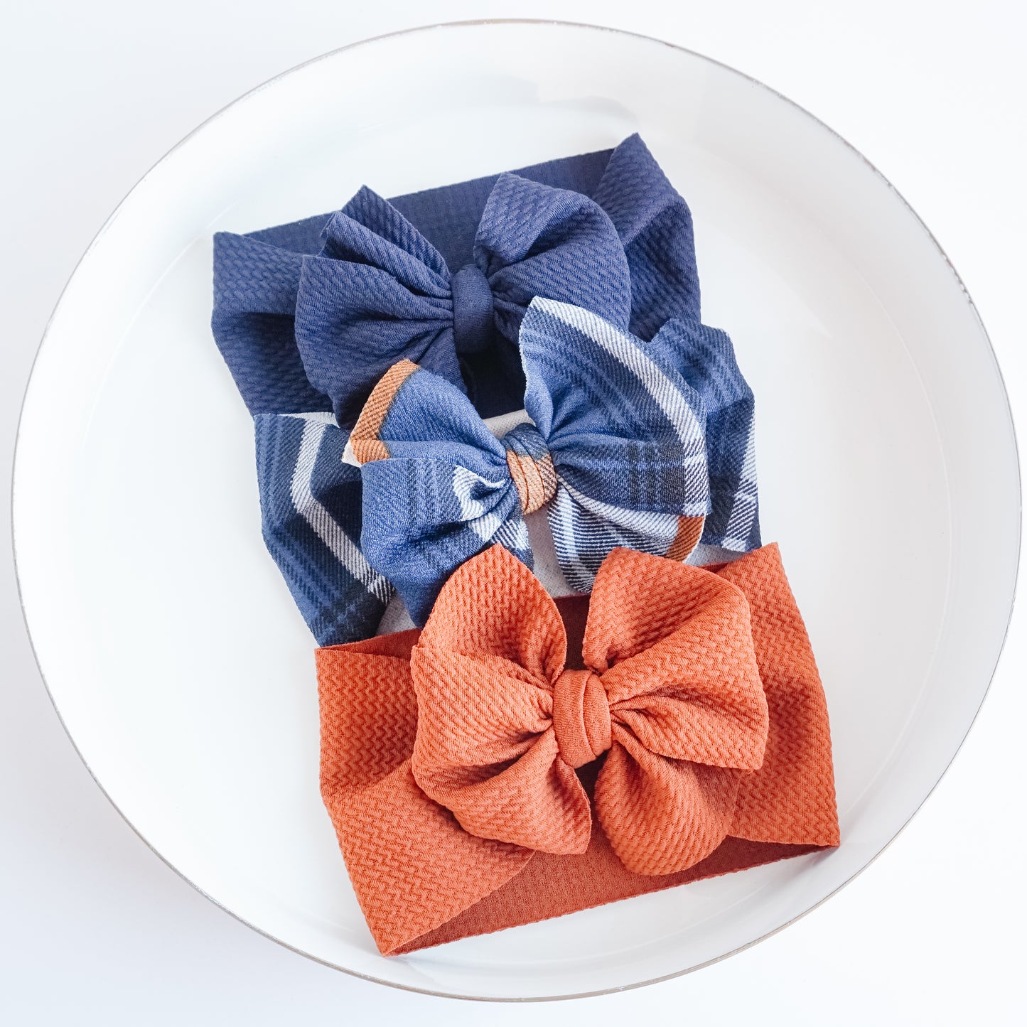 Messy Headwrap - Navy Tartan
