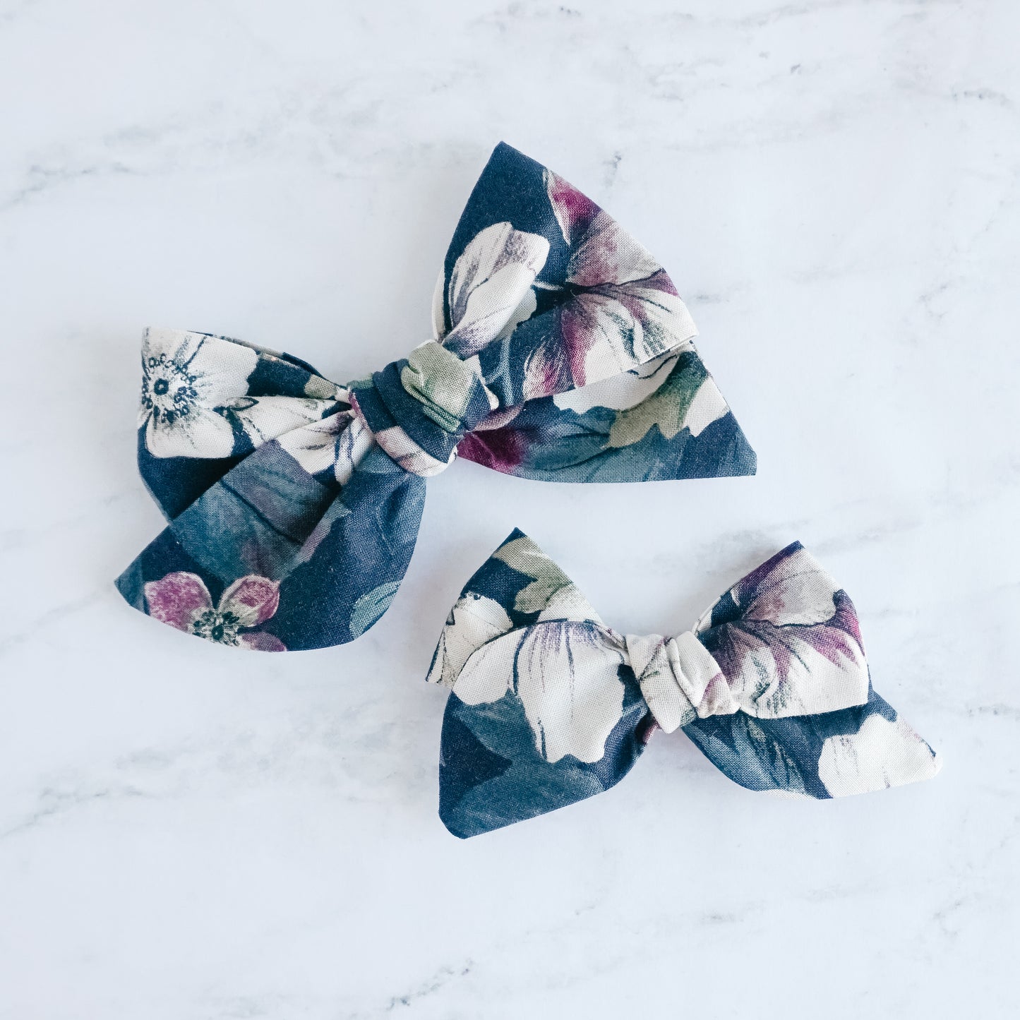 Handtied Fabric Bow - Gentle Flowers