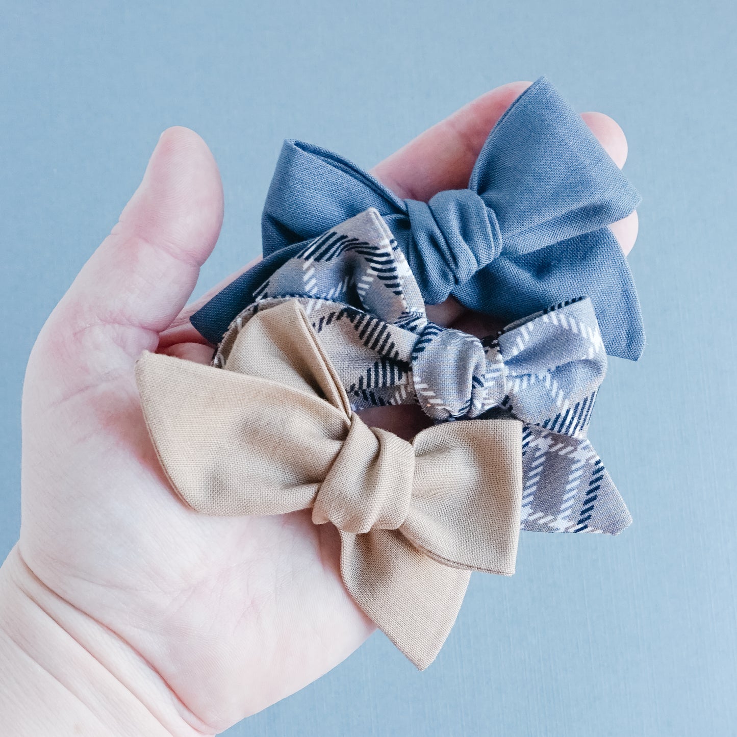 Handtied Fabric Bow - Christmas Plaid