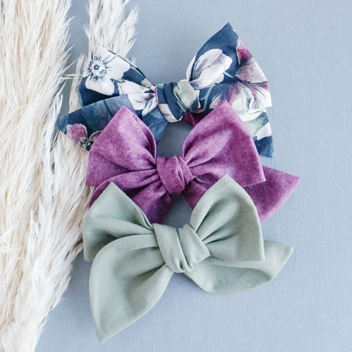 Handtied Fabric Bow - Dark Olive