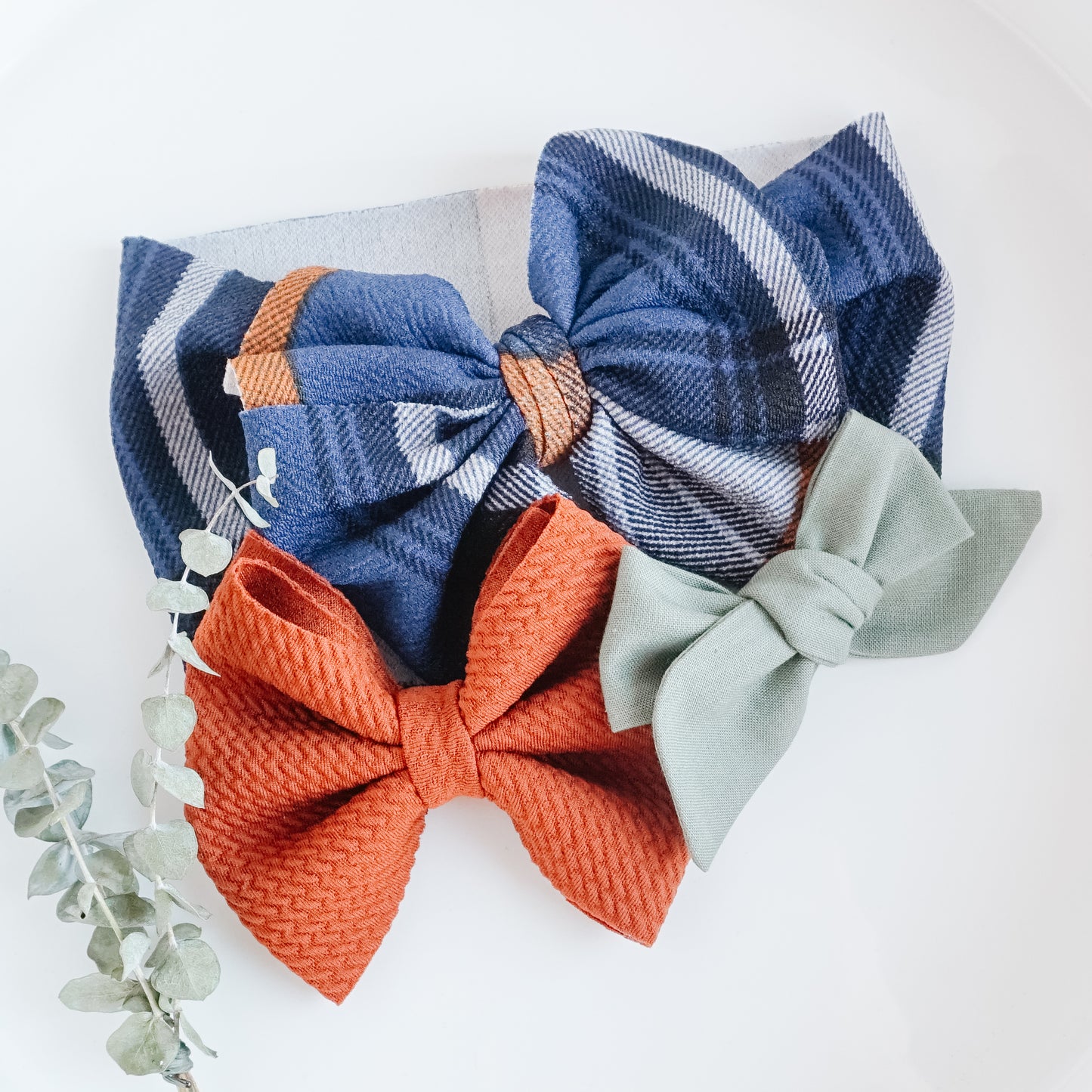 Messy Headwrap - Navy Tartan