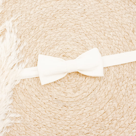 Adjustable Bowtie - Ivory Linen