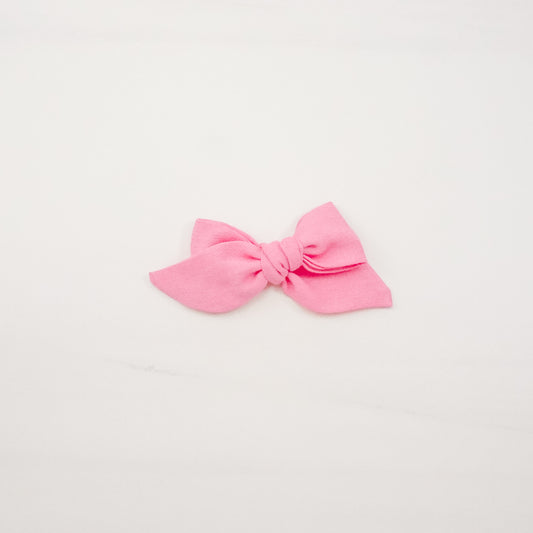 Handtied Fabric Bow - Bubble Gum