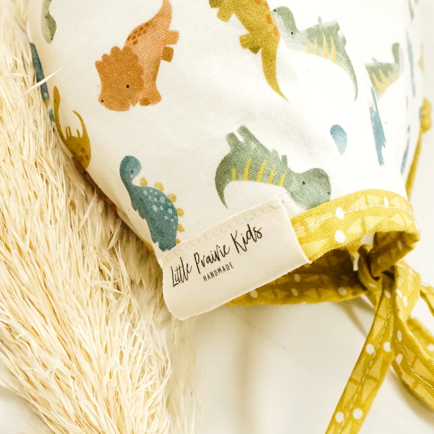Bonnet - Light Dinosaur - Size 6-12 months (Ready to Ship)