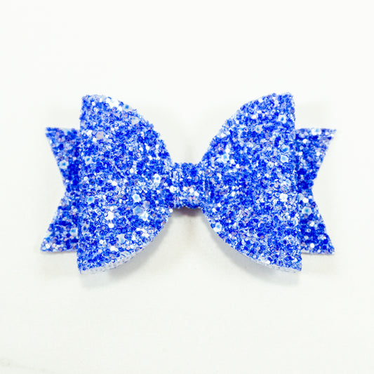 Belle Glitter Bow - Cobalt Blue Sherbet