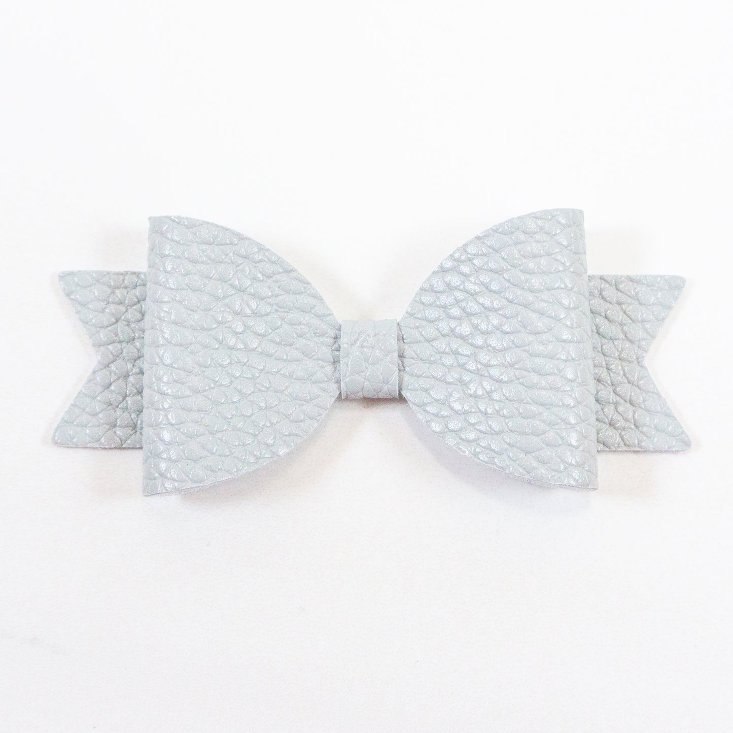 Lavish Faux Leather Bow - Textured Standard Grey