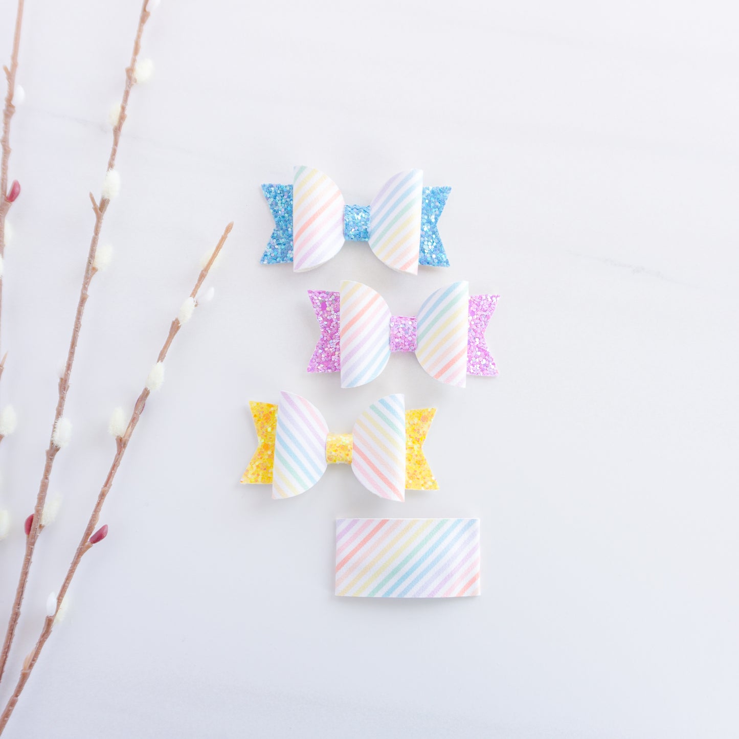 Rainbow Stripe - Mini Belle Bows and Oh Snap! Clips