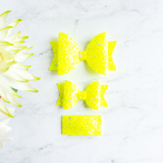 Glitter Neon Yellow- Belle, Mini Belle, and Oh Snap! Clip