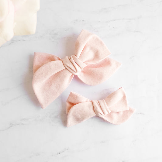 Handtied Fabric Bow - Glitter Pink