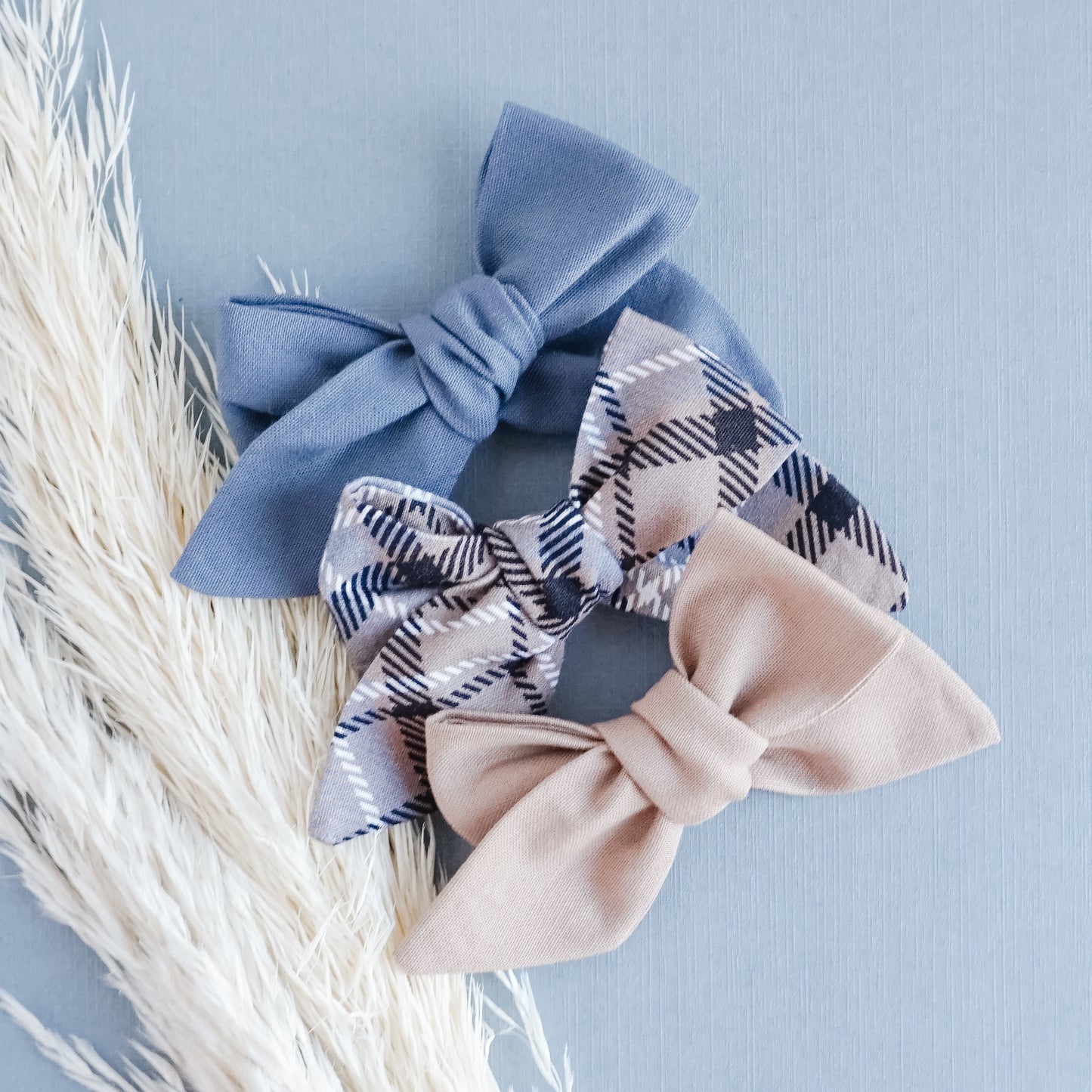 Handtied Fabric Bow - Christmas Plaid